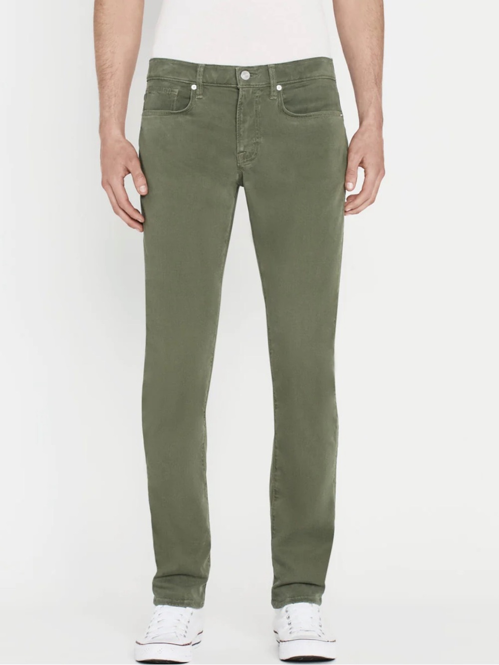 FRAME Brushed Chinos – Slim Fit | Military Olive